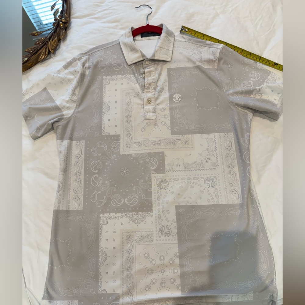 G/FORE Light taupe Bandana-Print Polo